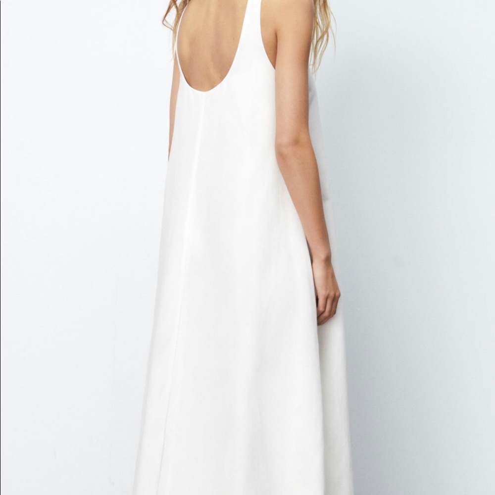 Zara White Linen Blend Dress - Picture 5 of 10